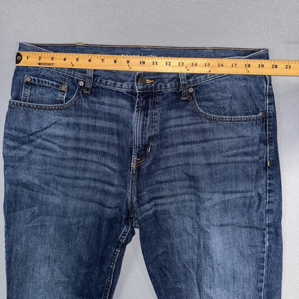 Old Navy Jeans Mens 38x32 (Fits 38x30) Blue Loose Relaxed Fit Distressed Denim